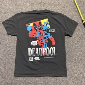 HUF x Marvel Deadpool Loudmouth T-Shirt Adult Large Black SS Excellent Condtion